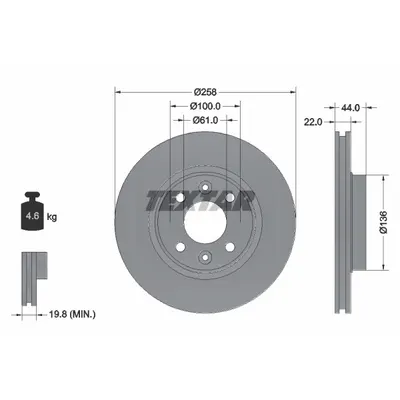 Disc frana TEXTAR 92255203