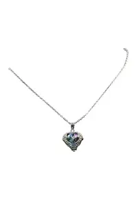 Colier Heart Of Amethyst - pandantiv inima cu cristal ametist - 40cm+4cm