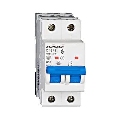 Intrerupator automat bipolar MCB, AMPARO 6kA, C 13A, 2P