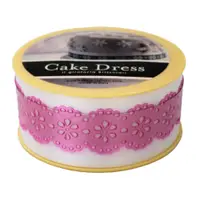 Bandă decorativă Cake Dress pentru torturi și prăjituri, 4.5cm x 15m, model dantelat, Splendor ciclam