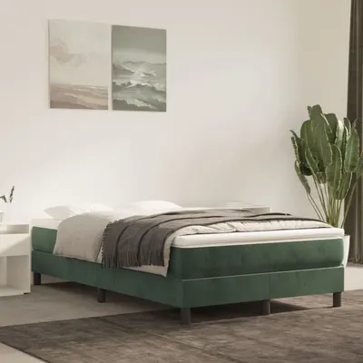 vidaXL Saltea cu arcuri buzunar, fermitate medie, verde închis, 120x200x20 cm, catifea