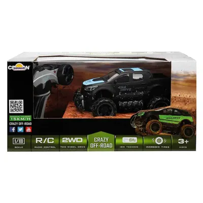 Masina de teren cu telecomanda, Crazon, Crazy Off-Road, 1:18, Negru-Albastru