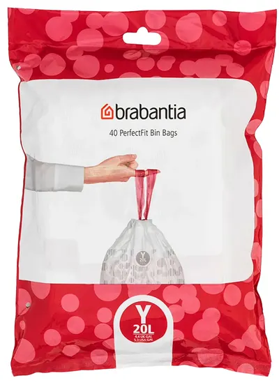 Sac de gunoi Brabantia - PerfectFit NewIcon N, mărimea Y, 20 l, 40 buc