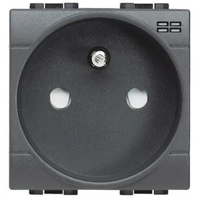 Priza 2P+T + martori luminosi Std Francez LiVing Light - Conexiune cu surub - Antracit - 2 module