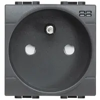 Priza 2P+T + martori luminosi Std Francez LiVing Light - Conexiune cu surub - Antracit - 2 module