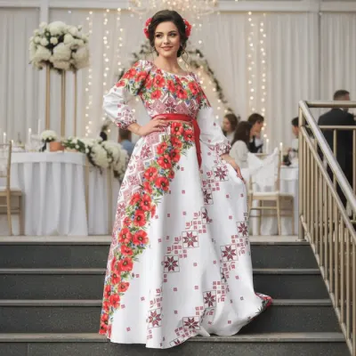 Rochie Traditionala stilizata cu maci 4