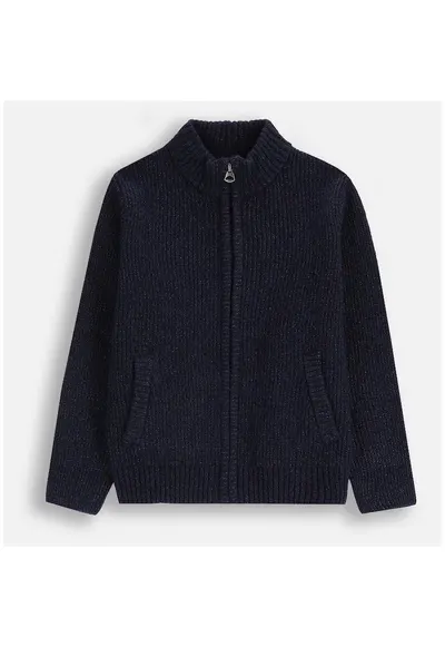 Cardigan cu fermoar si buzunare oblice