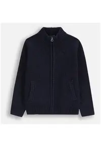 Cardigan cu fermoar si buzunare oblice -