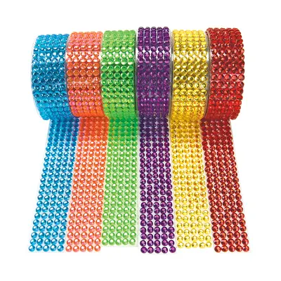 Set de 6 benzi textile autoadezive cu ștrasuri