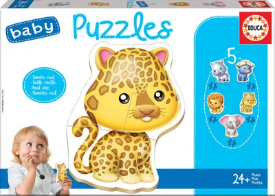 Puzzle pentru bebelusi Educa 5 in 1 - Animale salbatice