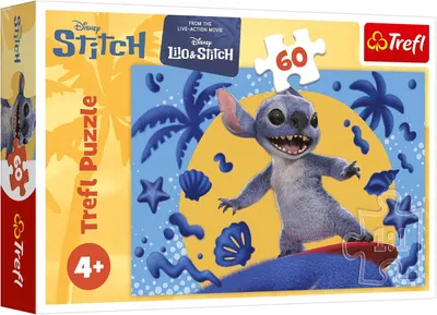 Puzzle pentru copii Trefl din 60 de piese - O zi cu Stitch