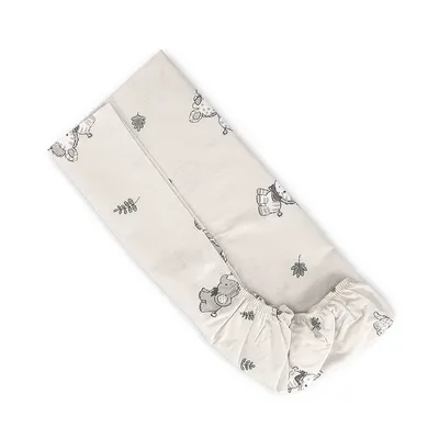 Cearceaf cu elastic pentru patut 98x65 cm din bumbac ranforce Beige Jungle