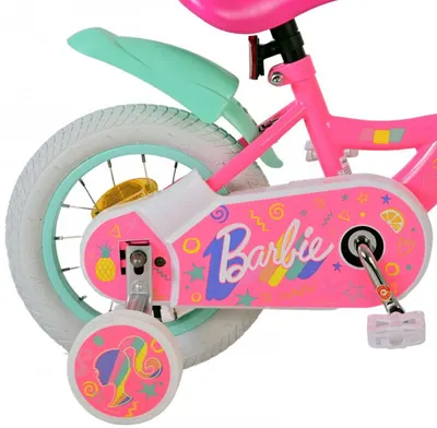Bicicleta pentru copii EL Barbie 12 inch, frana de mana pe roata fata, scaun si ghidon reglabil, spite metalice, roti gonflabile, stopuri reflectorizante