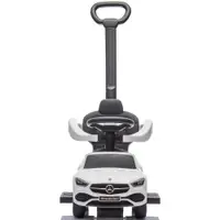 Masinuta de impins cu maner Chipolino Mercedes Benz C-Class White cu bara de siguranta, suport pentru picioare, spatiu depozitare, volan cu sunete, greutate admisa 25 kg
