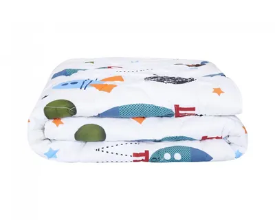 Pilota din bumbac Somnart cu imprimeu rachete 200 x 220 cm, 300 gsm