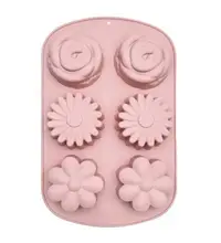 Forma din silicon pentru 6 briose modele diferit
