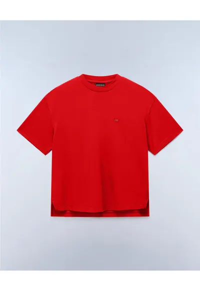 Tricou supradimensionat din bumbac cu terminatie asimetrica Aurora
