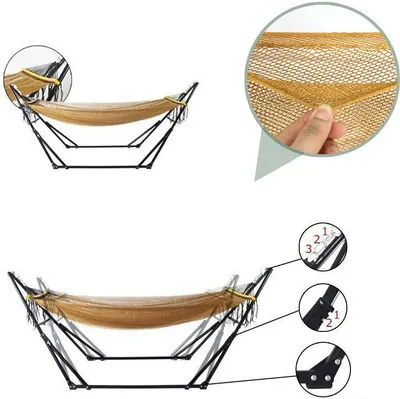 Hamac cu suport metalic Maxima - 260 х 75 х 100 cm, până la 100 kg