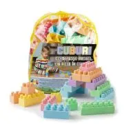 Cuburi constructii, pastel, 136 piese/ghiozdan, ROBENTOYS