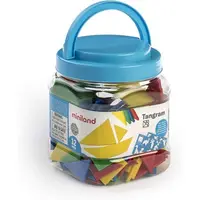 Joc educativ STEM Tangram 12 seturi colorate, 84 piese - Miniland
