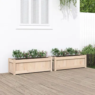 Gossi jardiniere de gradina, 2 buc., lemn masiv de pin