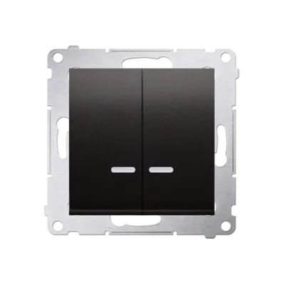 Comutator cu led pentru versiunea IP44 (modul) 16A, 250V~, borne cu surub; antracit mat metalic *Echipat cu garnitura de etansar