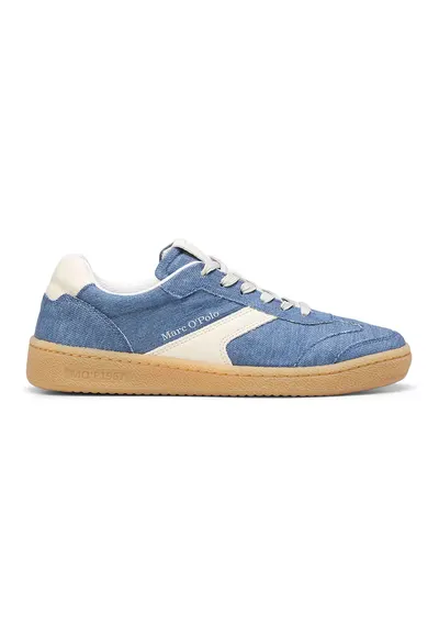Pantofi sport cu insertii de denim - Albastru melange