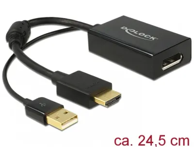 Adaptor HDMI la Displayport 1.2 4K Negru T-M, Delock 62667*