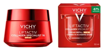 Vichy Liftactiv Set - Cremă de față Collagen Specialist 16 și Umplutură, SPF50, 2 х 50 ml