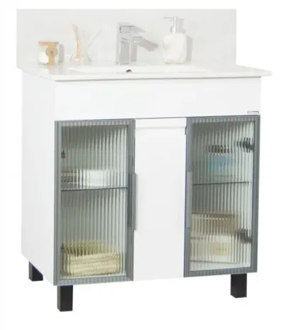 Set Baza si Lavoar seria 058, 80 cm, alb