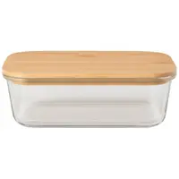 Caserola Alimente, cu Capac, Bambus, 40 x 36 x 26 cm, 640 ml