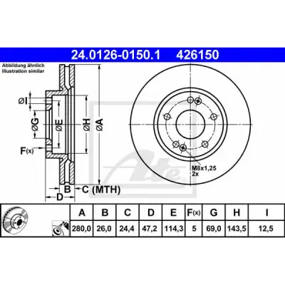 Disc frana ATE 24.0126-0150.1