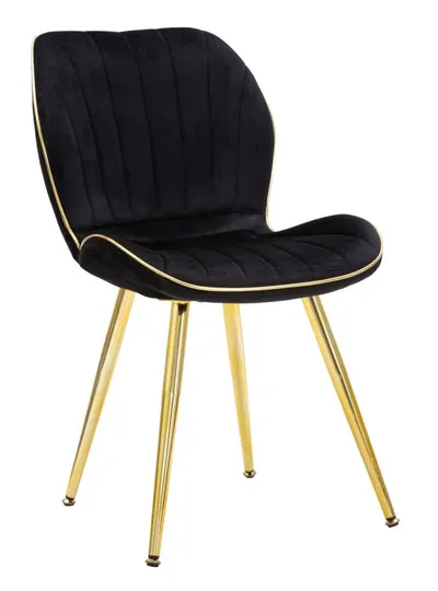 Mauro Ferretti Scaun Paris Space Negru/auriu Set 2 Buc Cm 46x58x77