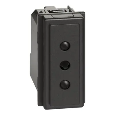 L.NOW - priza 2P+T 10A 250Vca negru