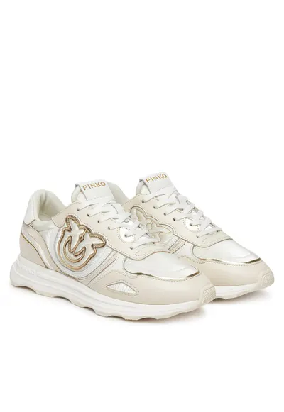 Pantofi sport dama ZHC Zoe 01 - piele naturala - alb/aurie