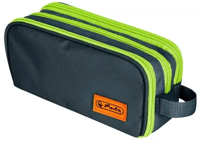 Penar cu mâner Herlitz - Neon Uni Oak/Kiwi, 3 fermoare