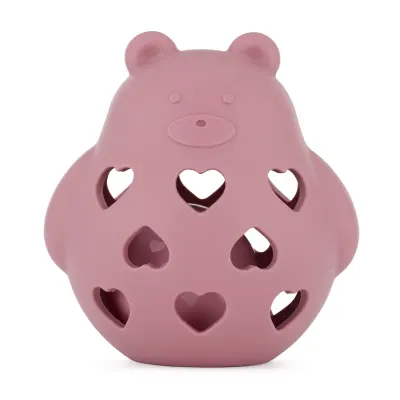 Petite&Mars Bear Basil 0m+ jucărie zornăitoare Dusty Rose 1 buc