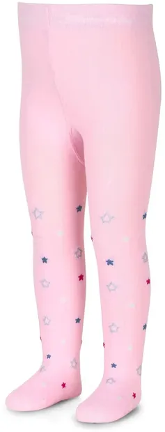 Colanți din bumbac pentru copii Sterntaler - Cu steluțe, 86 cm, 18-24 luni, roz