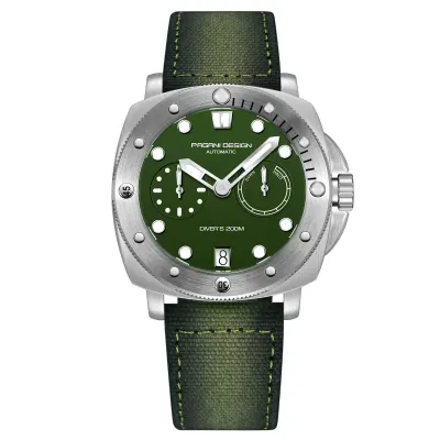 Ceas bărbătesc automat PAGANI DESIGN PD-1767, cadran verde, 41mm, safir sintetic, curea nylon verde
