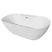 Cada baie freestanding Bella WB-812-1 acril 170 x 75 x 58 cm alb