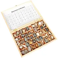 Set cu 56 mostre de roci si minerale, geologie, pentru uz didactic