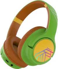 Căști pentru copii cu microfon PowerLocus - Bobo,wireless, verde