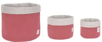 Set de coșuri de depozitare pentru jucării Lassig - 3 piese, lemn de trandafir