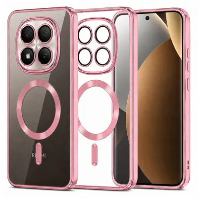 Husa MagSafe pentru Xiaomi Poco M8 Pro / Redmi Note 15 Pro+ 5G, Techsuit, Luxury Crystal, Roz