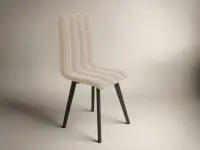 Scaun Karma Tapitat Crem Negru