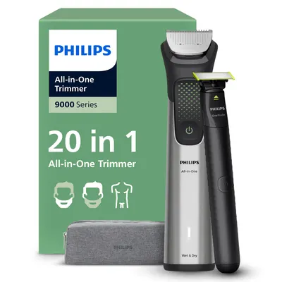 Aparat de tuns barba parul de pe cap si corp 20in1 PHILIPS All-in-One MG9557 15 +OneBlade, autonomie 120 min, 27 setari lungime: 0,2 mm OneBlade