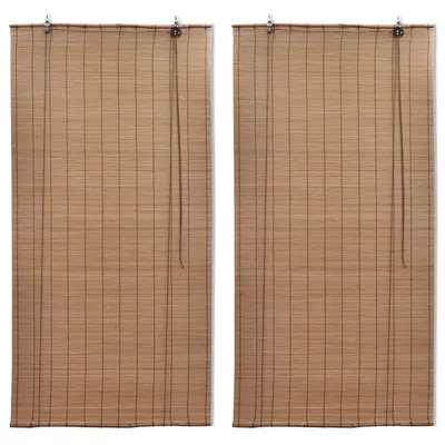 vidaXL Jaluzele din bambus tip rulou, 2 buc., maro, 120 x 220 cm
