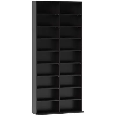 HOMCOM Raft pentru CD-uri cu 14 Rafturi Reglabile pentru 640 CD-uri/360 DVD-uri Negru | Aosom Romania