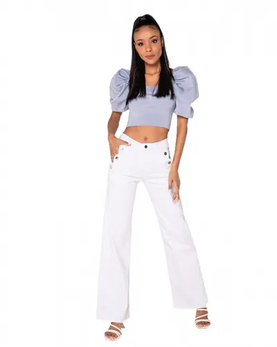 Blugi dama evazati Nina Carter albi P195-10 M10