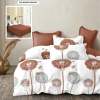 Lenjerie pat FINET (6 piese) alb maron papadie 230x250 cm, Ralex | 1 buc